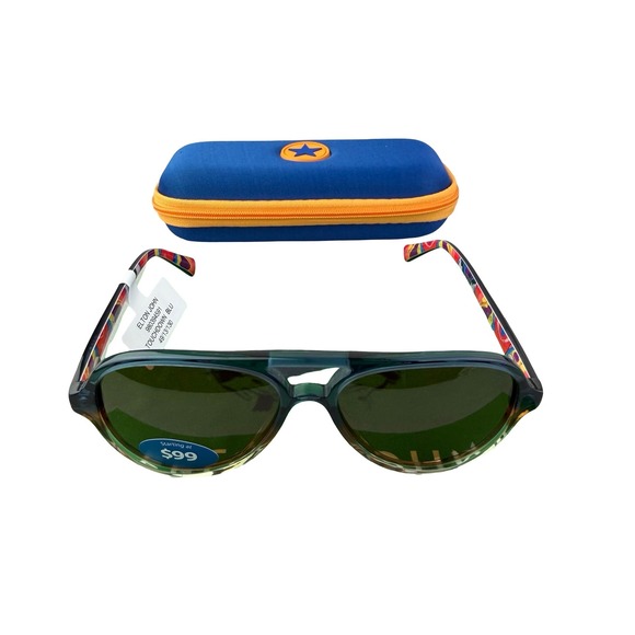 Elton John Touchdown - Blue Aviator Sunglasses Glasses w blue case & green cloth main image 6